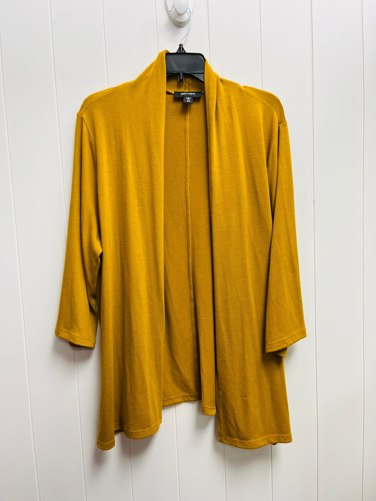 Sweater Cardigan By Karen Kane In Yellow, Size: 2x