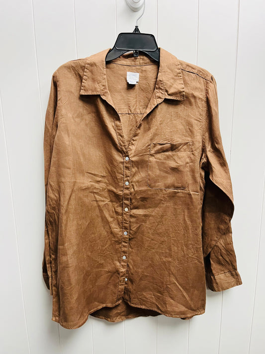 Top Long Sleeve By Sigrid Olsen In Brown, Size: Xl