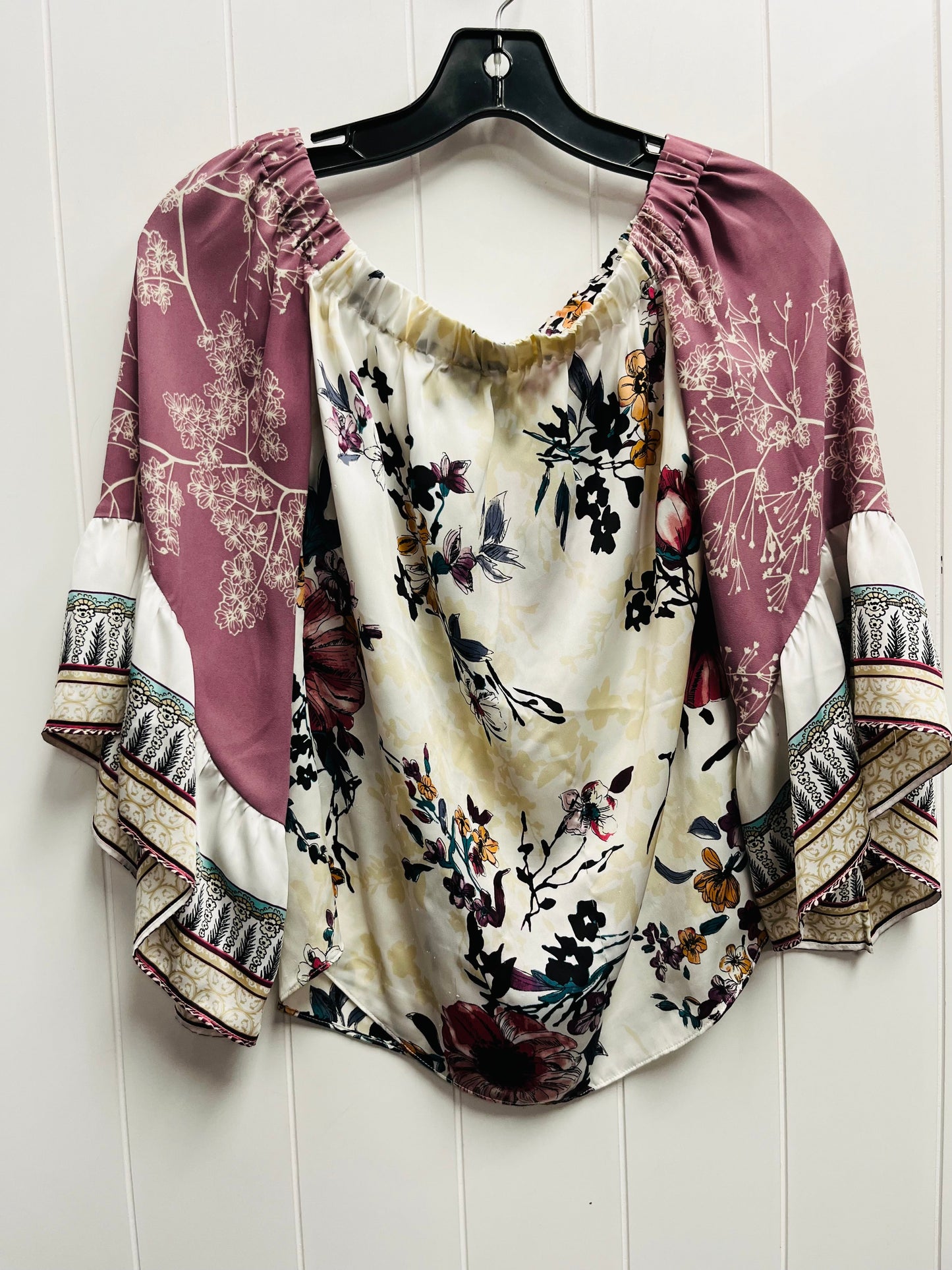 Top 3/4 Sleeve By White House Black Market In Purple & Red, Size: Xxs