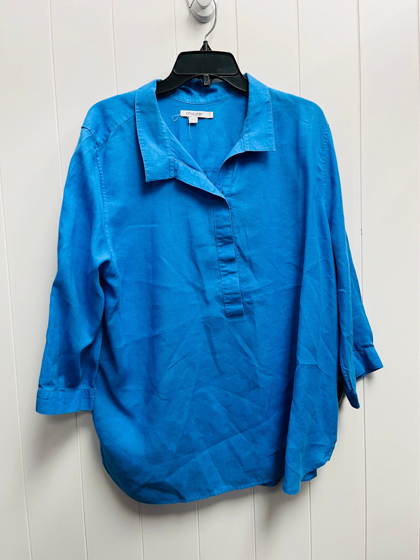 Top Long Sleeve By Chicos In Blue, Size: Xl