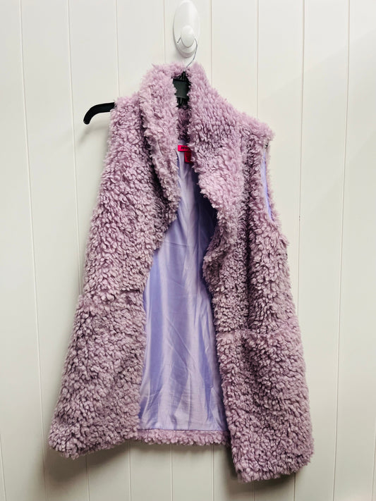 Vest Faux Fur & Sherpa By Betsey Johnson In Purple, Size: M