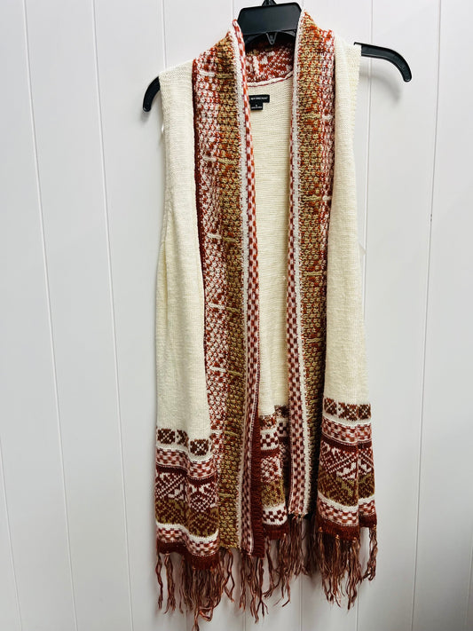 Vest Sweater By New Directions In Orange & Tan, Size: S