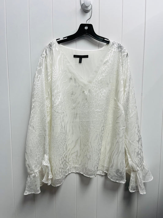 Blouse Long Sleeve By White House Black Market In White, Size: Xl