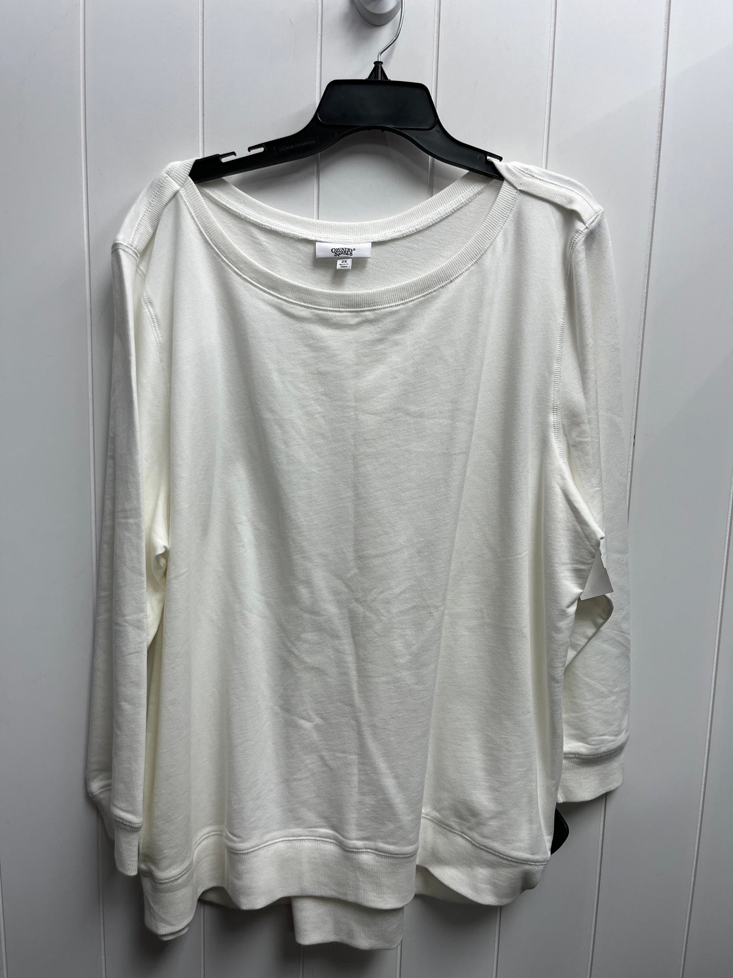 Sweatshirt Crewneck By Country Store In White, Size: 2x