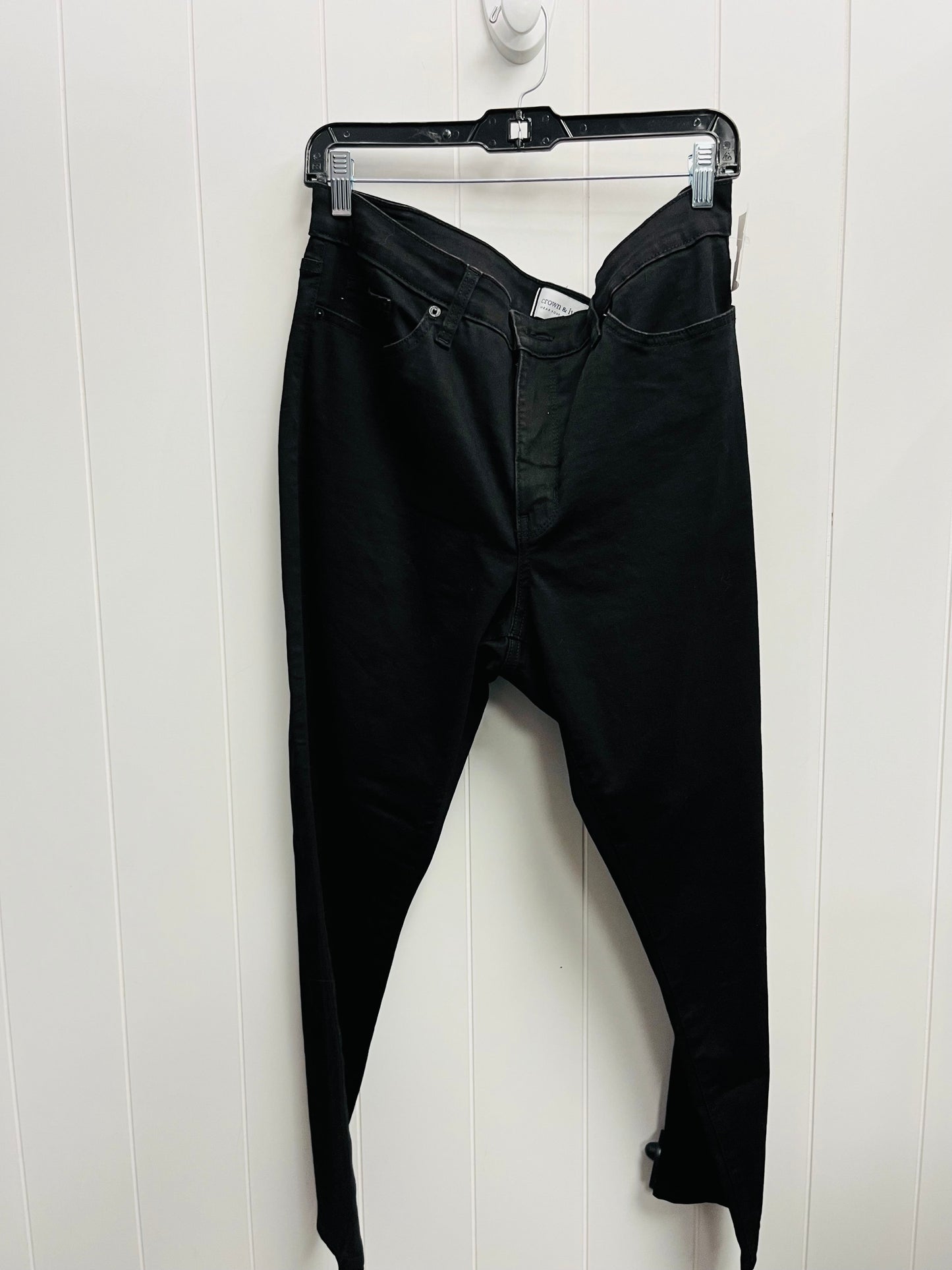 Jeans Straight By Crown And Ivy In Black Denim, Size: 16