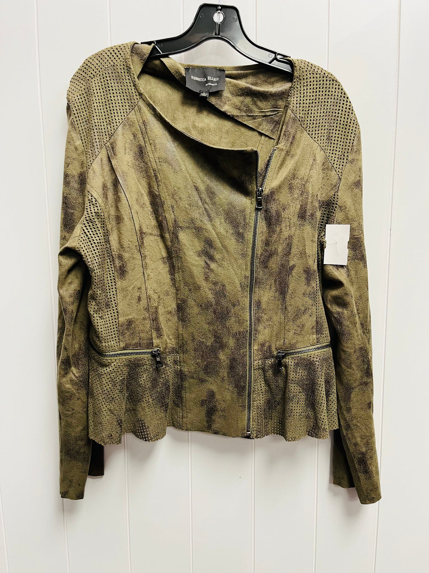 Jacket Moto By rebbeca elliot In Green, Size: L