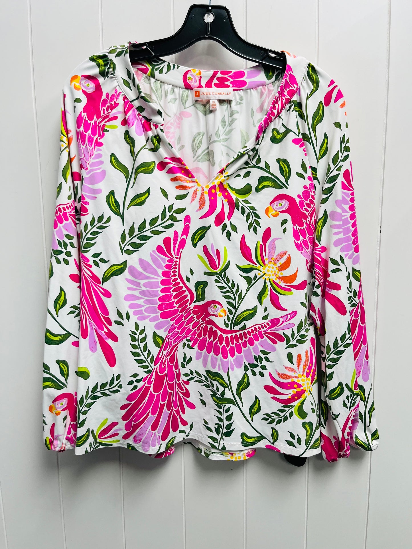 Top LS By Jude Connally In Pink & Yellow, Size: Xl