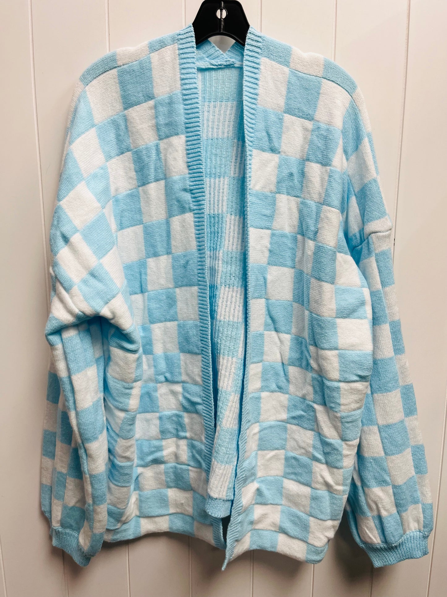 Sweater Cardigan By Clothes Mentor In Blue & White, Size: Xxl