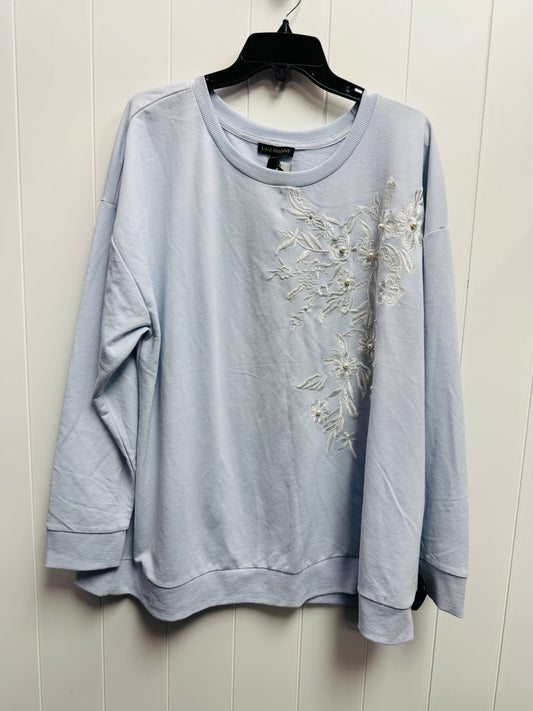 Top Long Sleeve By Lane Bryant In Blue & White, Size: 22