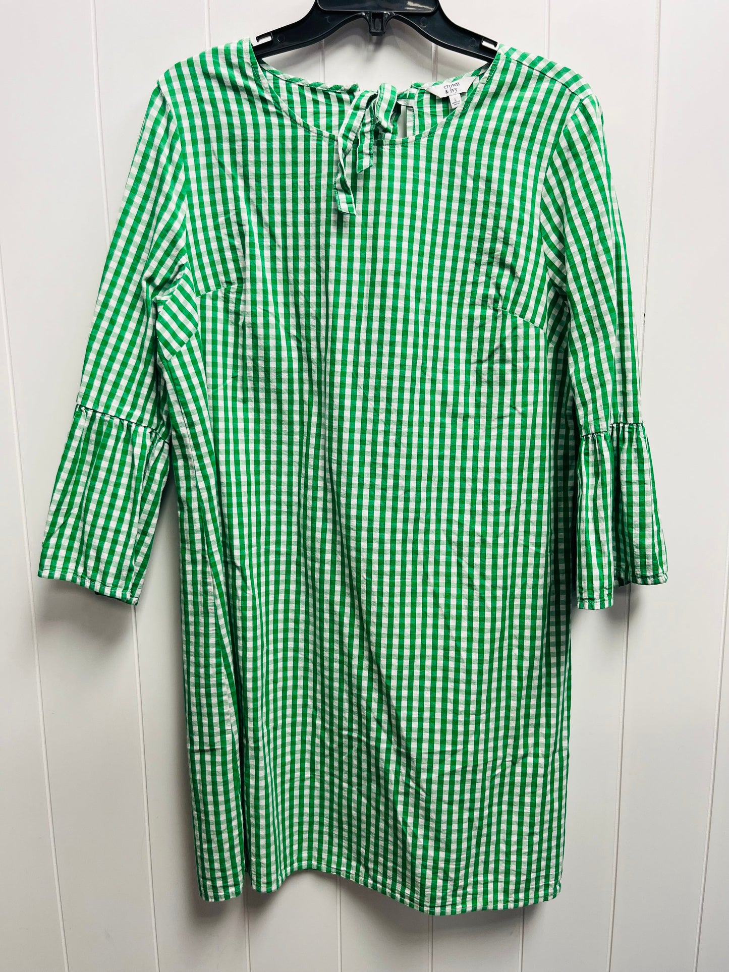 Dress Casual Short By Crown And Ivy In Green & White, Size: L