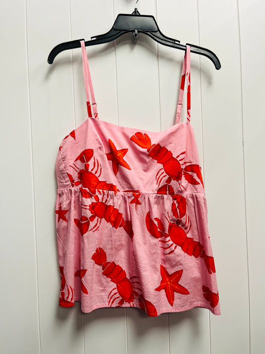 Top Sleeveless By J. Crew In Pink & Red, Size: 14