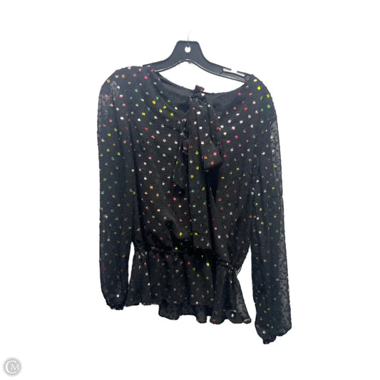 Top Long Sleeve By Inc In Black & Green, Size: M