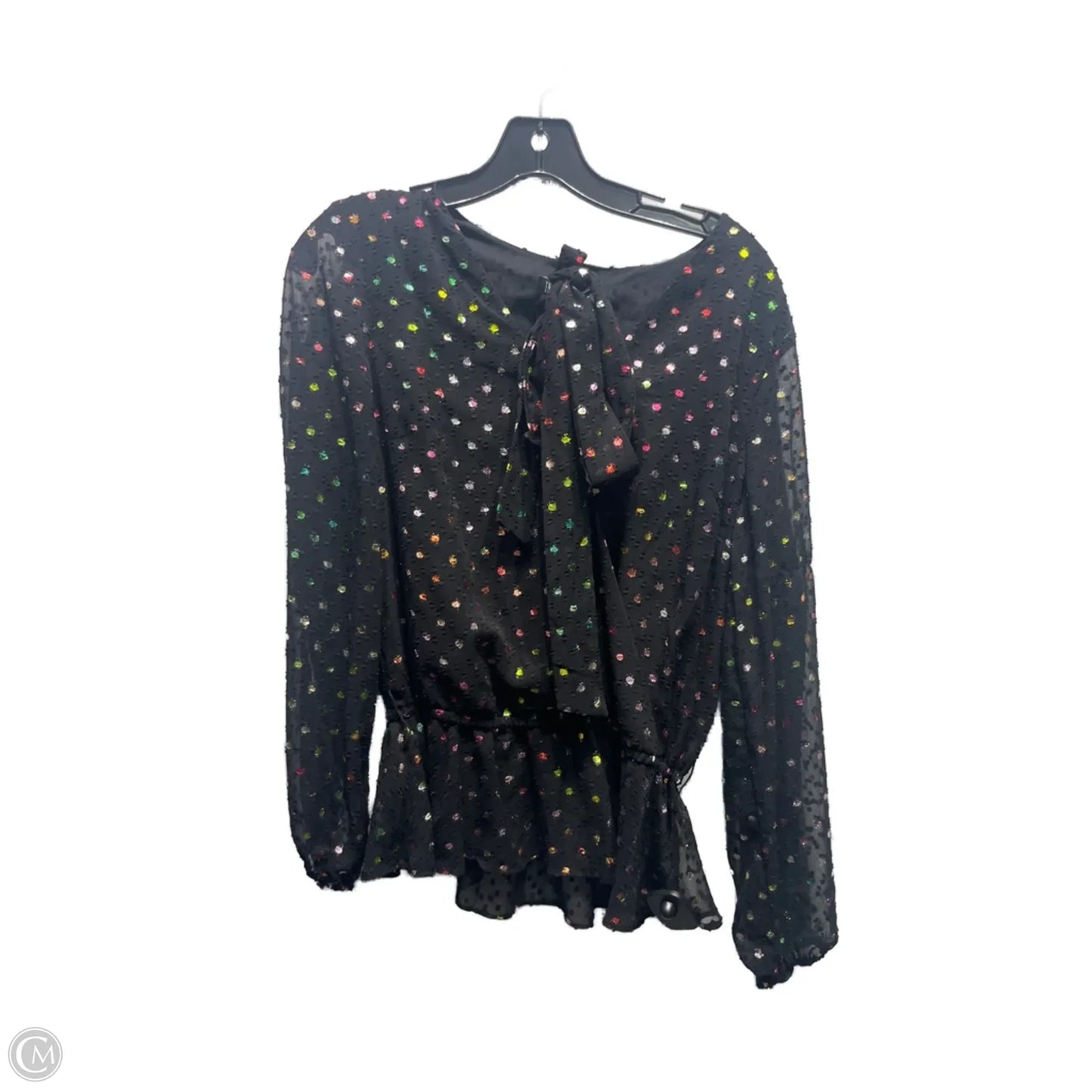 Top Long Sleeve By Inc In Black & Green, Size: M