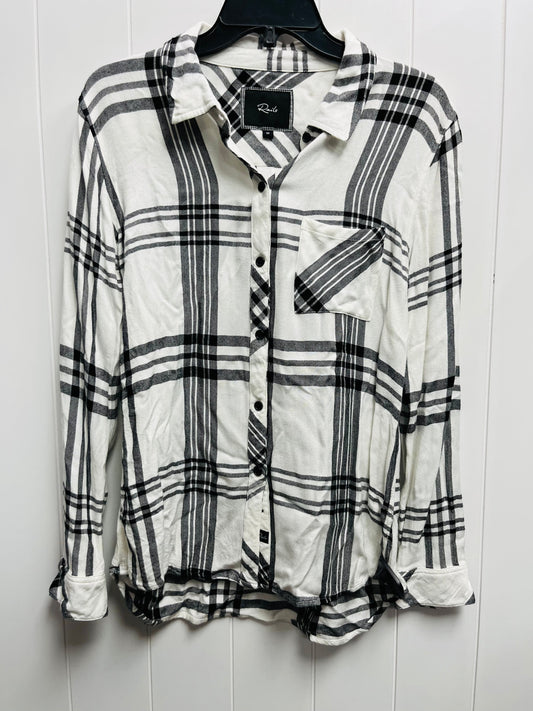 Top Long Sleeve By Rails In Black & White, Size: M