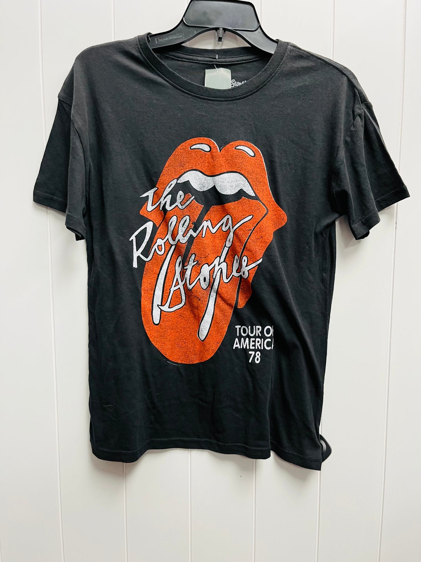 Top Short Sleeve Basic By THE ROLLING STONES In Black & Red, Size: S