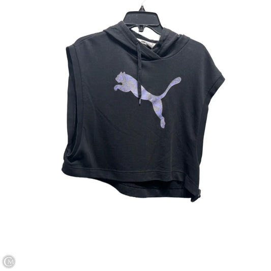 Sweatshirt Hoodie By Puma In Black & Blue, Size: M