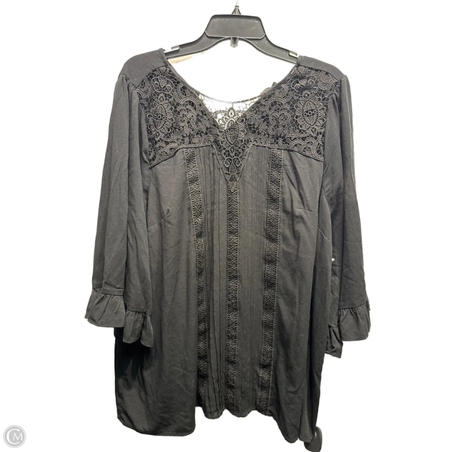 Top 3/4 Sleeve By Torrid In Black, Size: 2x