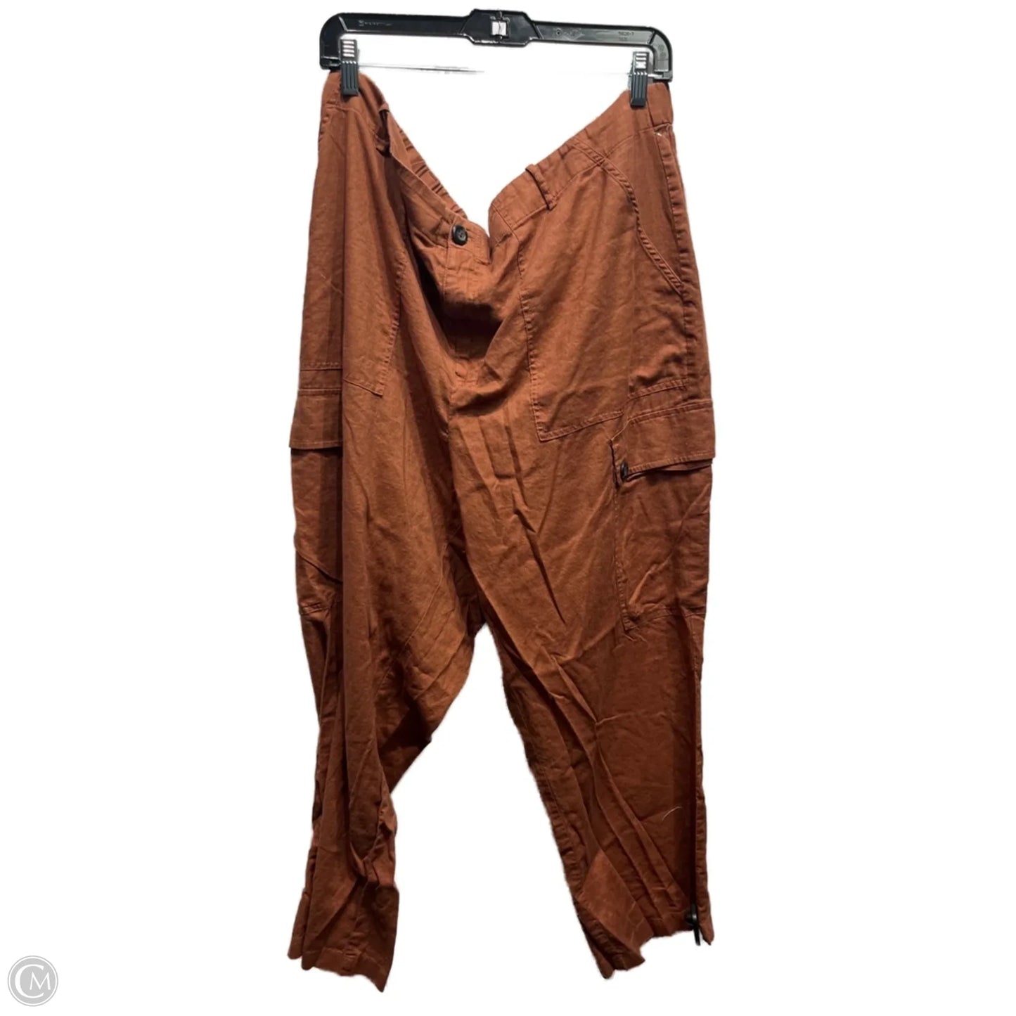 Pants Linen By Ava & Viv In Brown, Size: 2x