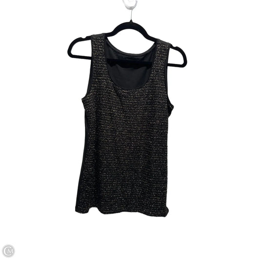 Top Sleeveless By Loft In Black & Gold, Size: S