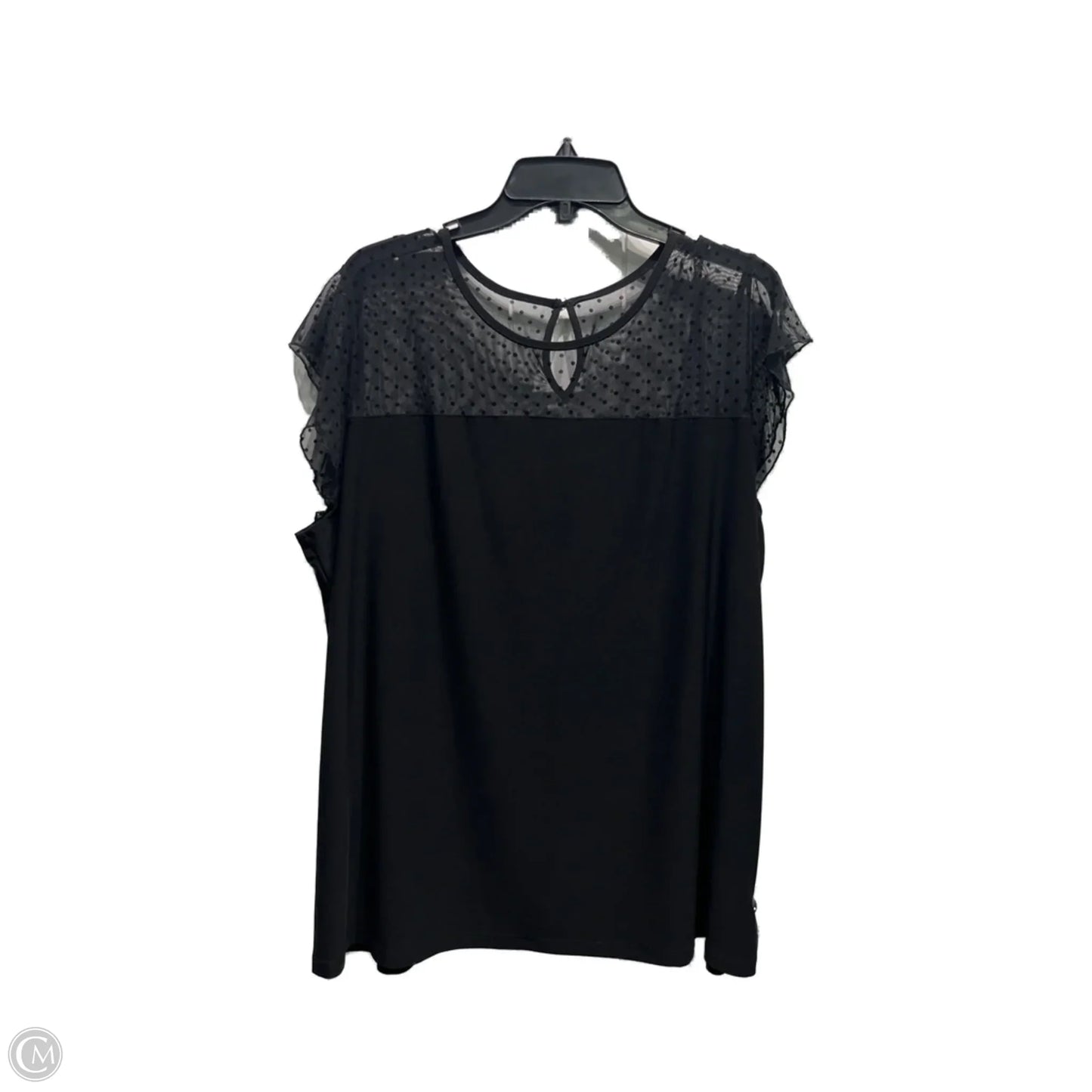 Top Short Sleeve By Anne Klein In Black, Size: 2x