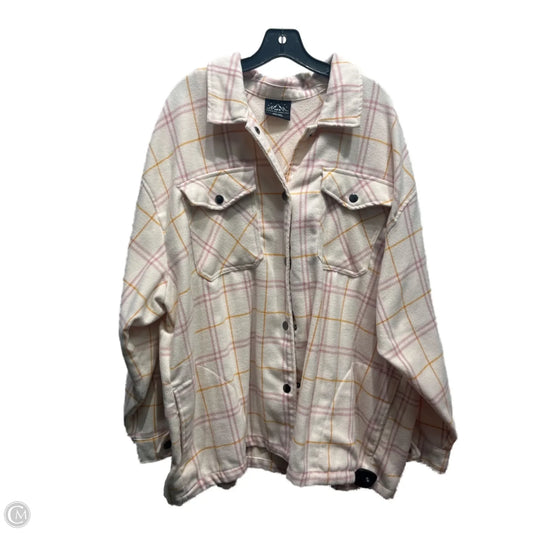 Jacket Shirt By Hfx In Pink, Size: Xxl