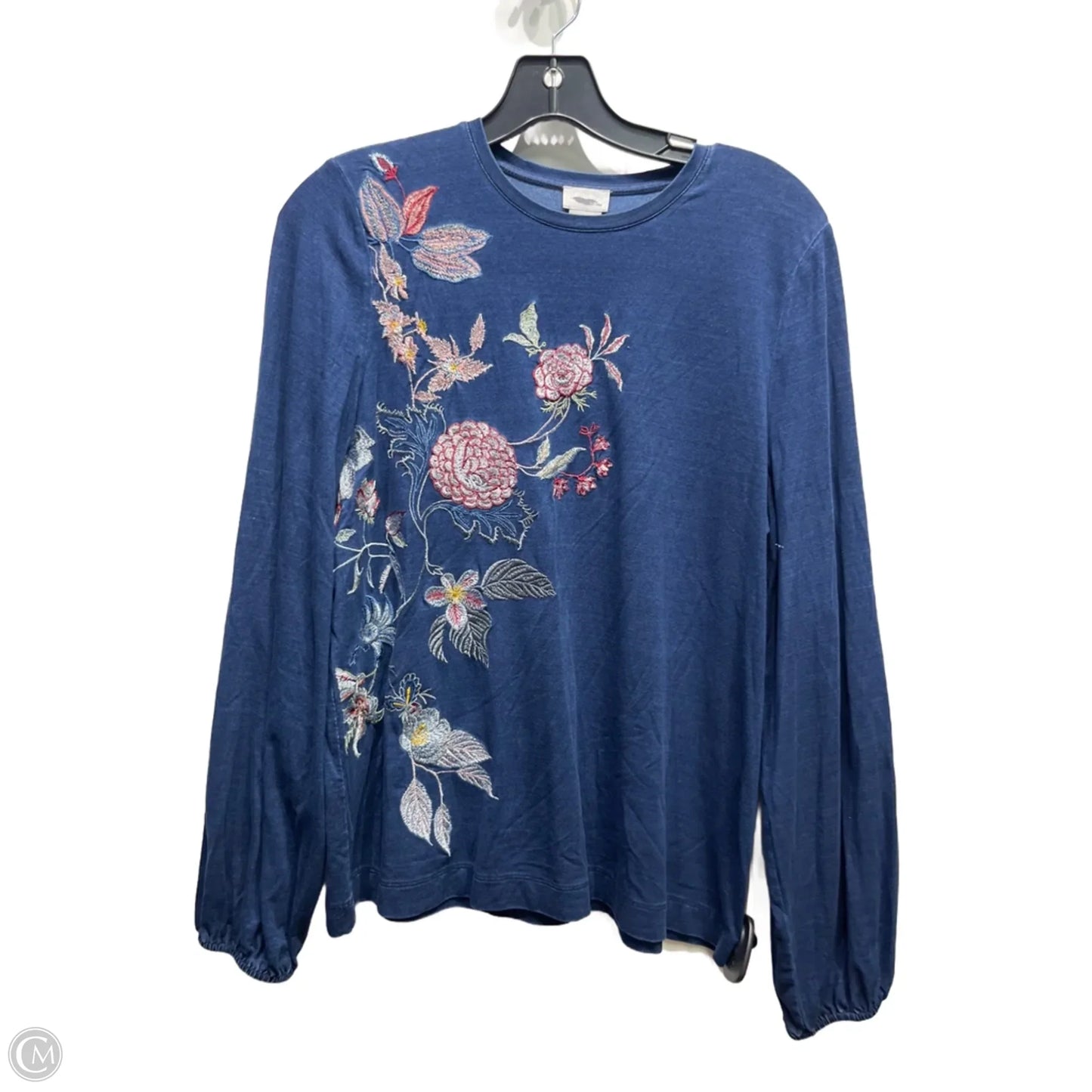 Top Long Sleeve By Chicos In Blue & Red, Size: M
