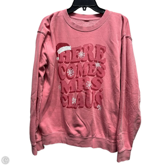 Sweatshirt Crewneck By Clothes Mentor In Pink, Size: M