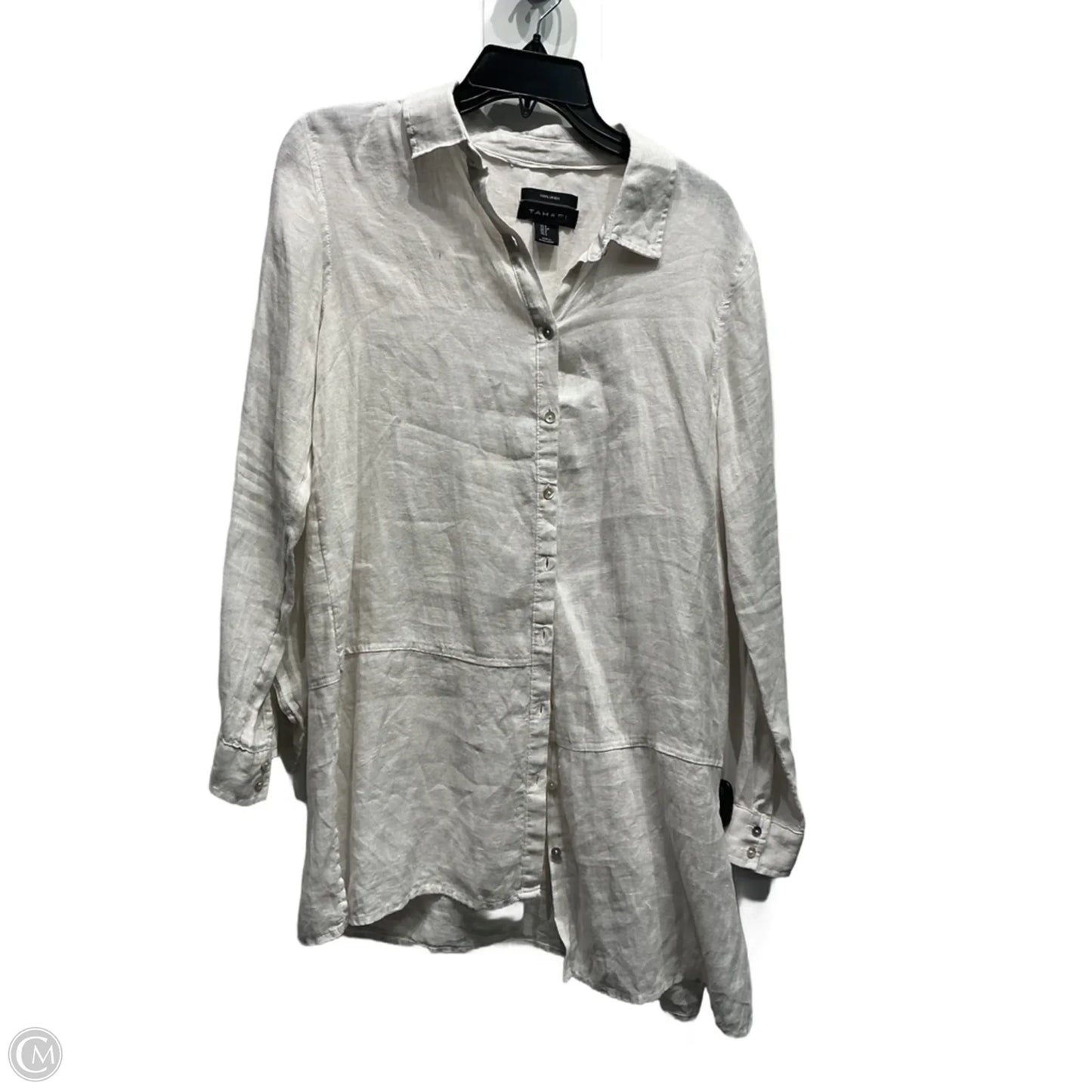 Tunic Long Sleeve By Tahari In Tan, Size: S