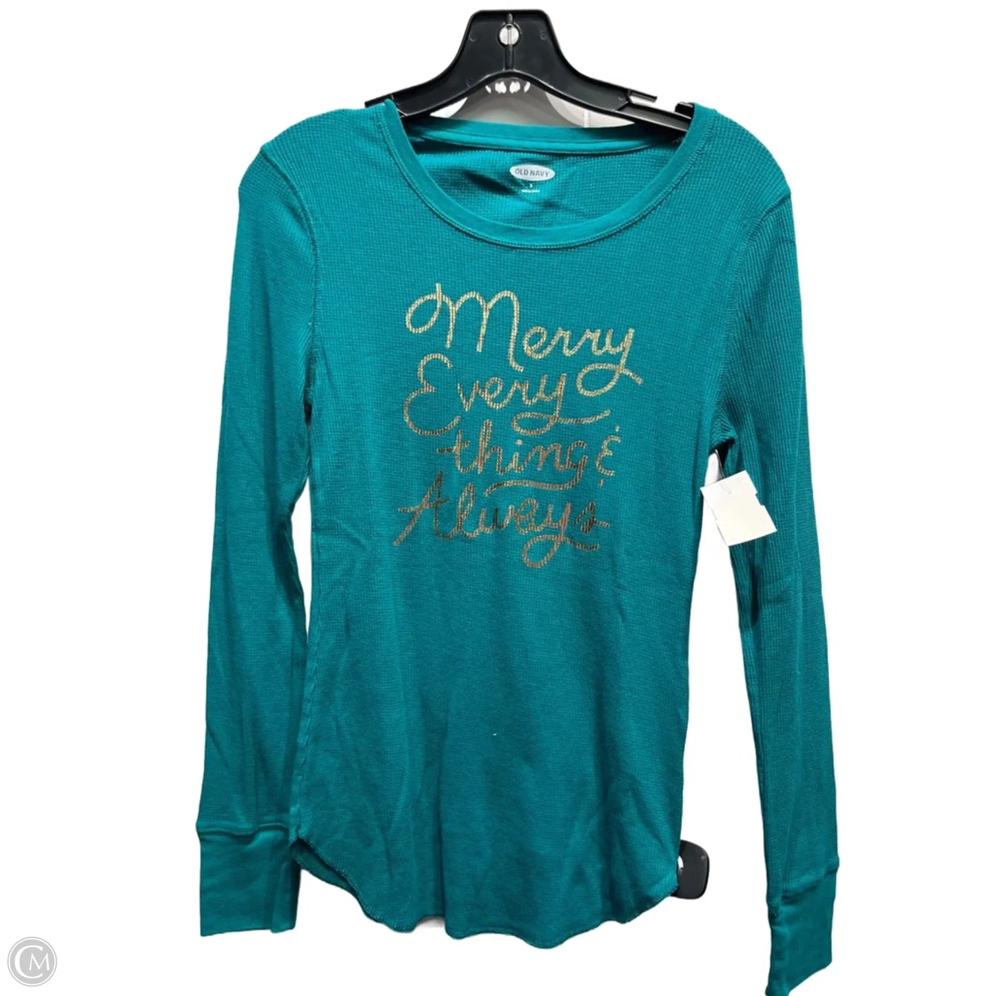 Top Long Sleeve Basic By Old Navy In Green, Size: S