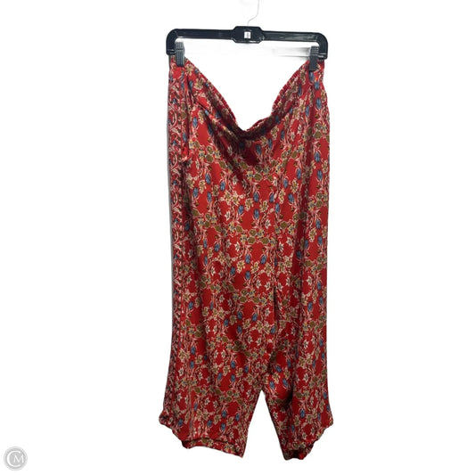 Pants Wide Leg By Max Studio In Red & Yellow, Size: 1x