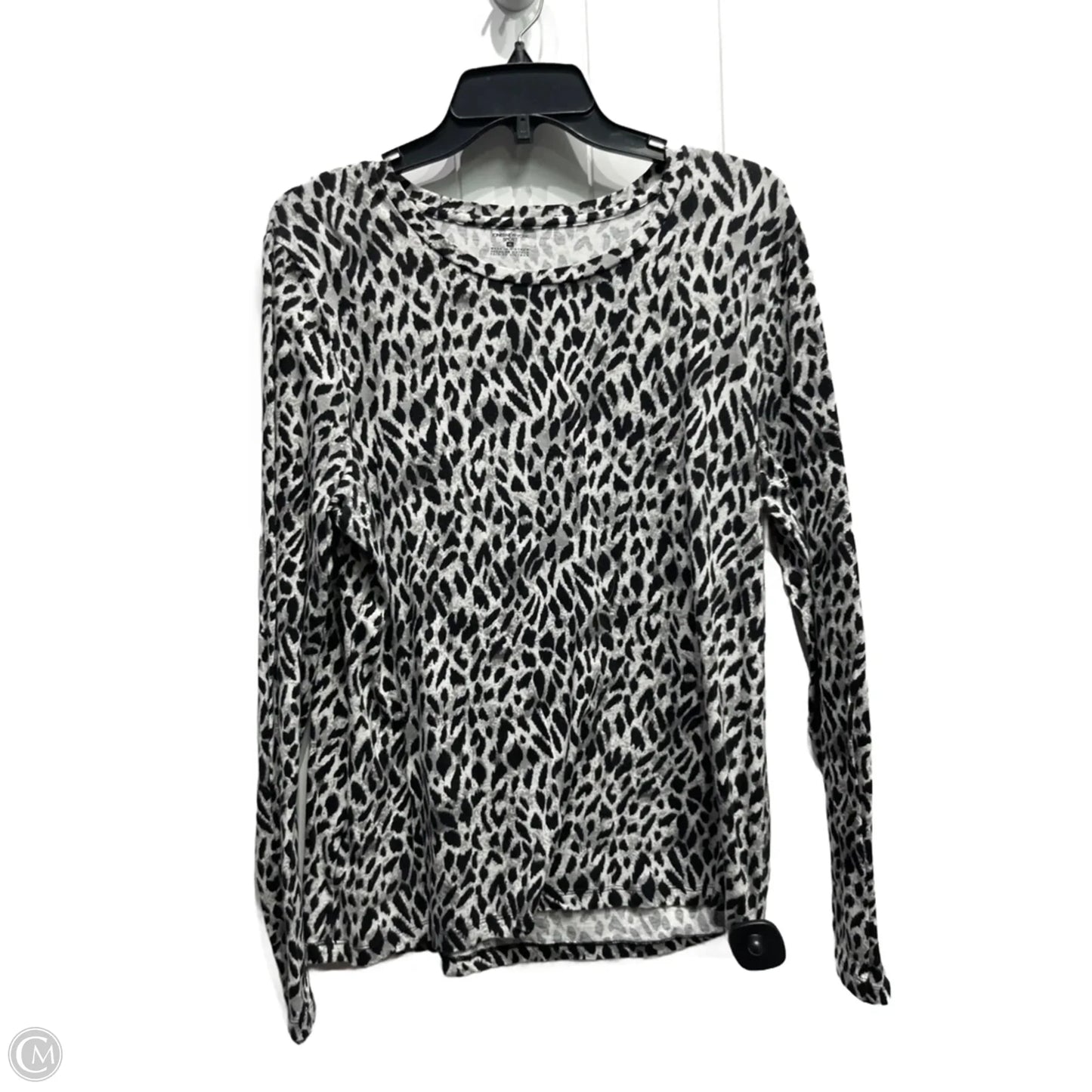 Top Long Sleeve By Jones New York In Black & Grey, Size: Xl