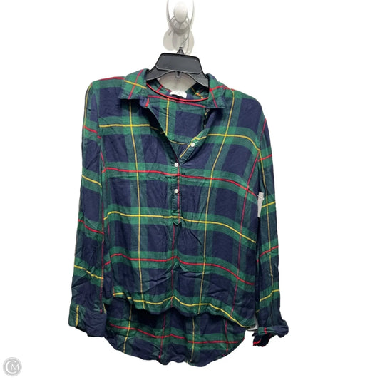 Top Long Sleeve By Crown And Ivy In Green & Red, Size: S