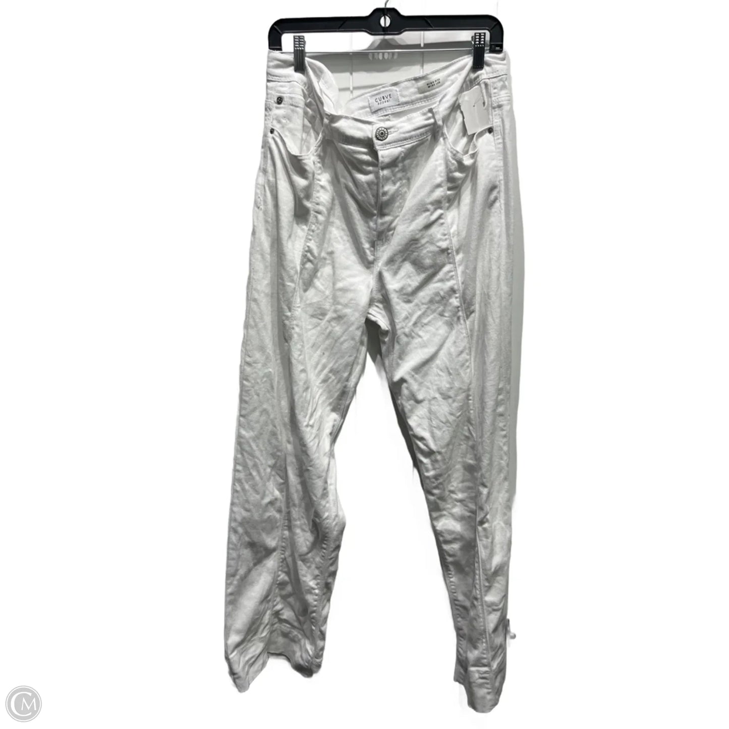 Jeans Wide Leg By Curve Appeal In White Denim, Size: 14