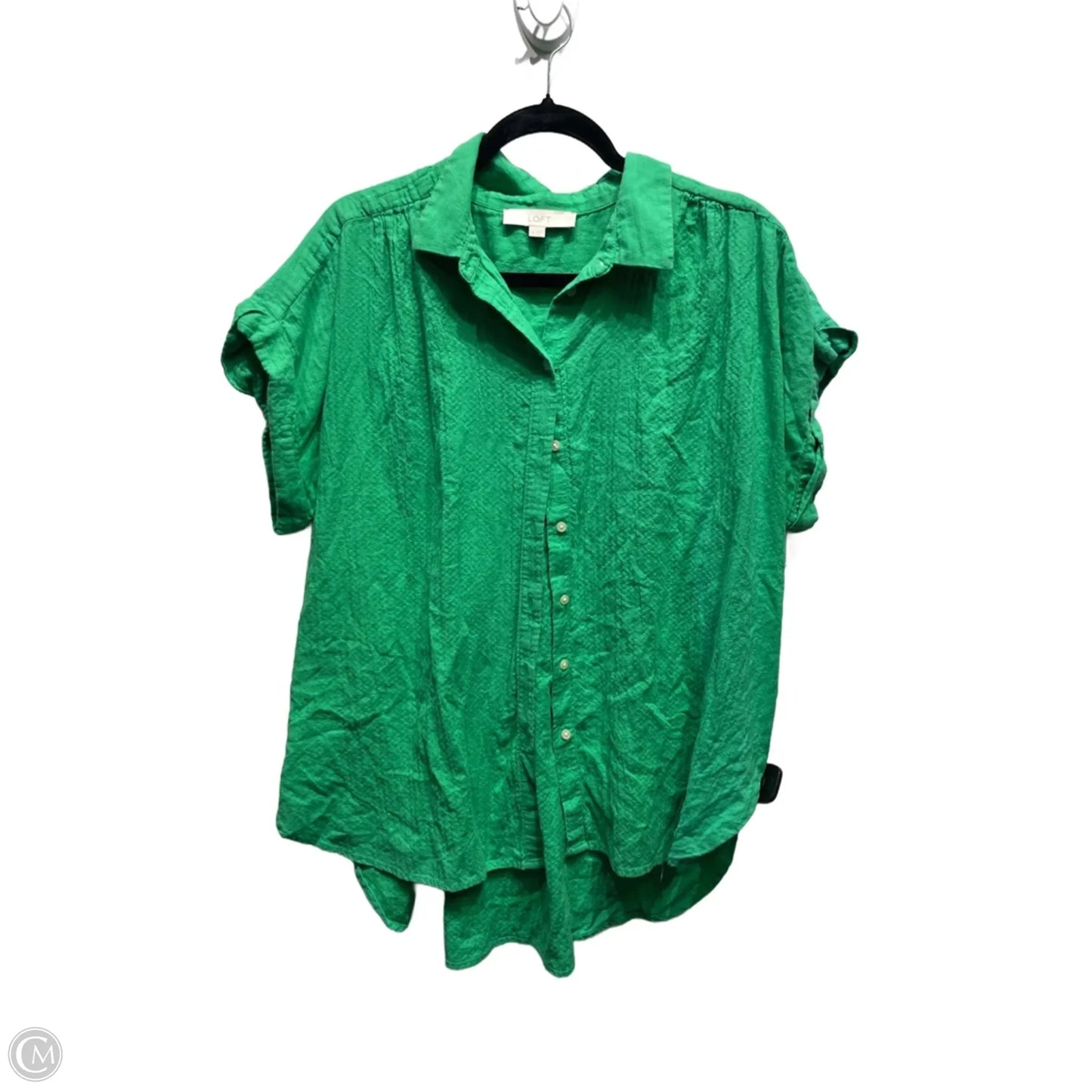 Top Short Sleeve By Loft In Green, Size: Xl