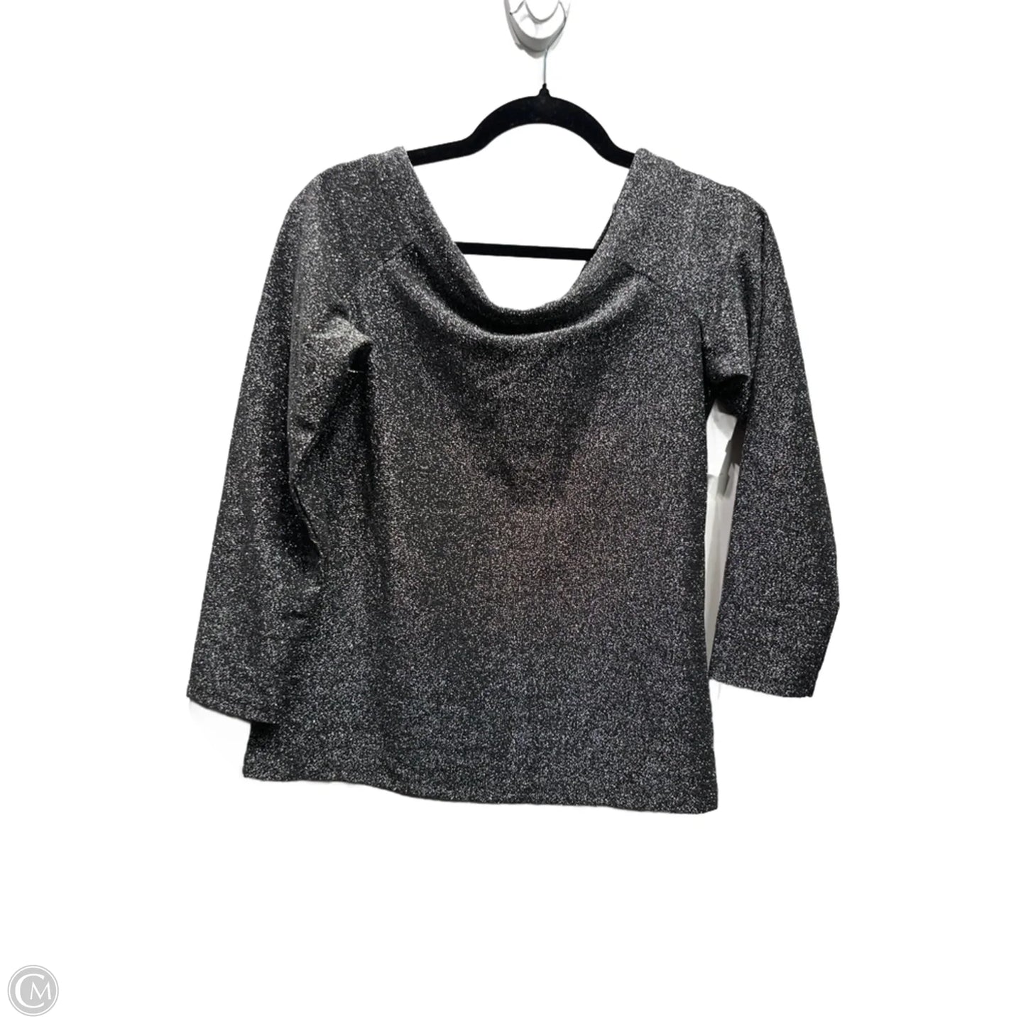 Top Long Sleeve By Ann Taylor In Black & Silver, Size: Lp