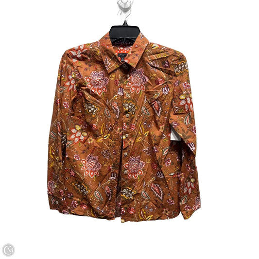 Top Long Sleeve By Talbots In Brown & Orange, Size: Mp