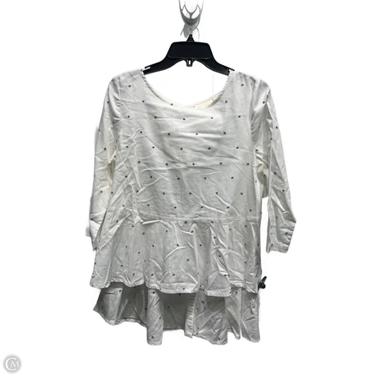 Tunic 3/4 Sleeve By Maeve In Blue & White, Size: 8