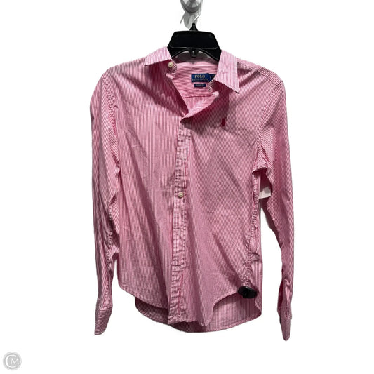 Top Long Sleeve By Polo Ralph Lauren In Red & White, Size: 8