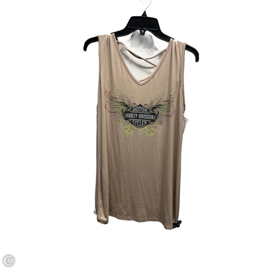 Top Sleeveless By Harley Davidson In Tan, Size: Xl