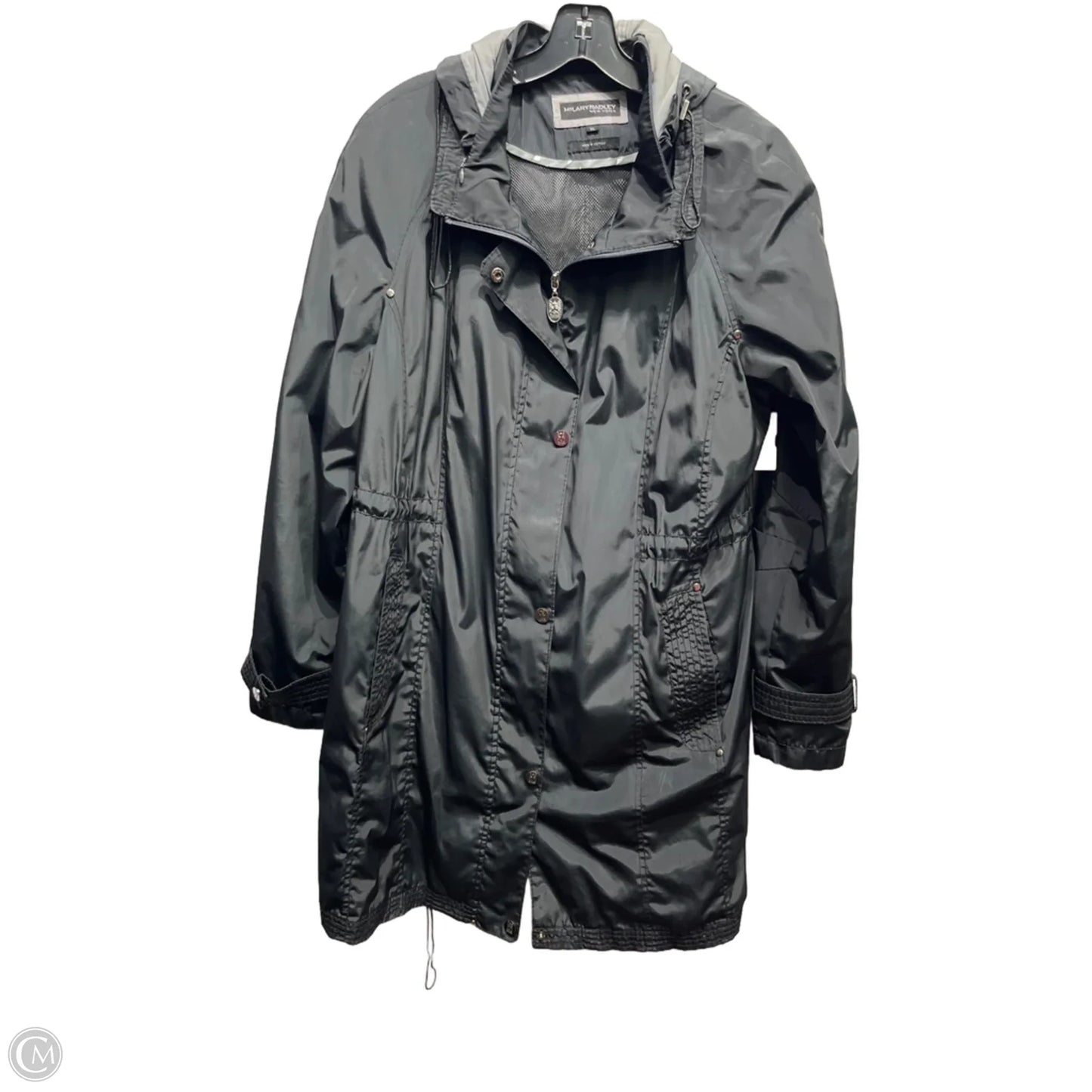 Coat Raincoat By Hilary Radley In Black, Size: Xl