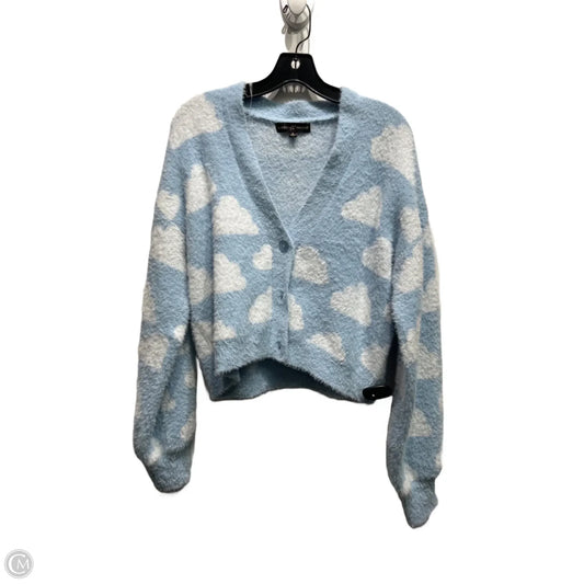 Sweater Cardigan By Almost Famous In Blue & White, Size: L