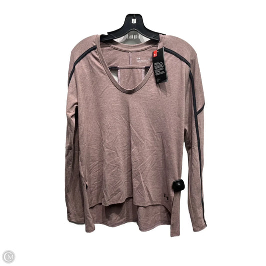 Athletic Top Long Sleeve Crewneck By Under Armour In Mauve, Size: S