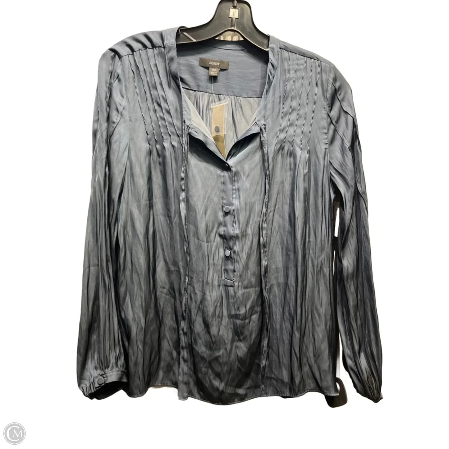 Blouse Long Sleeve By J. Crew In Blue, Size: Xs