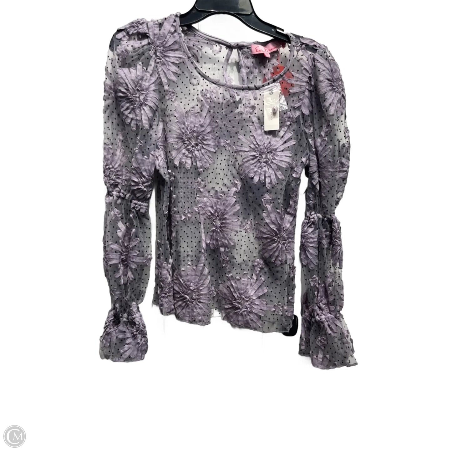 Blouse Long Sleeve By Eva Franco In Purple, Size: Xs