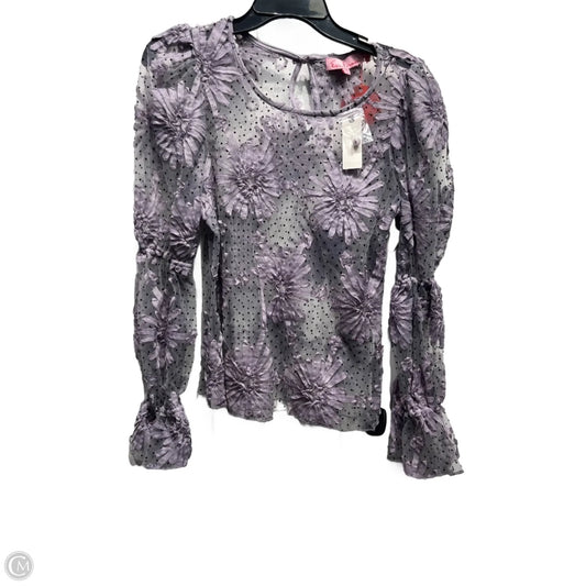 Blouse Long Sleeve By Eva Franco In Purple, Size: Xs