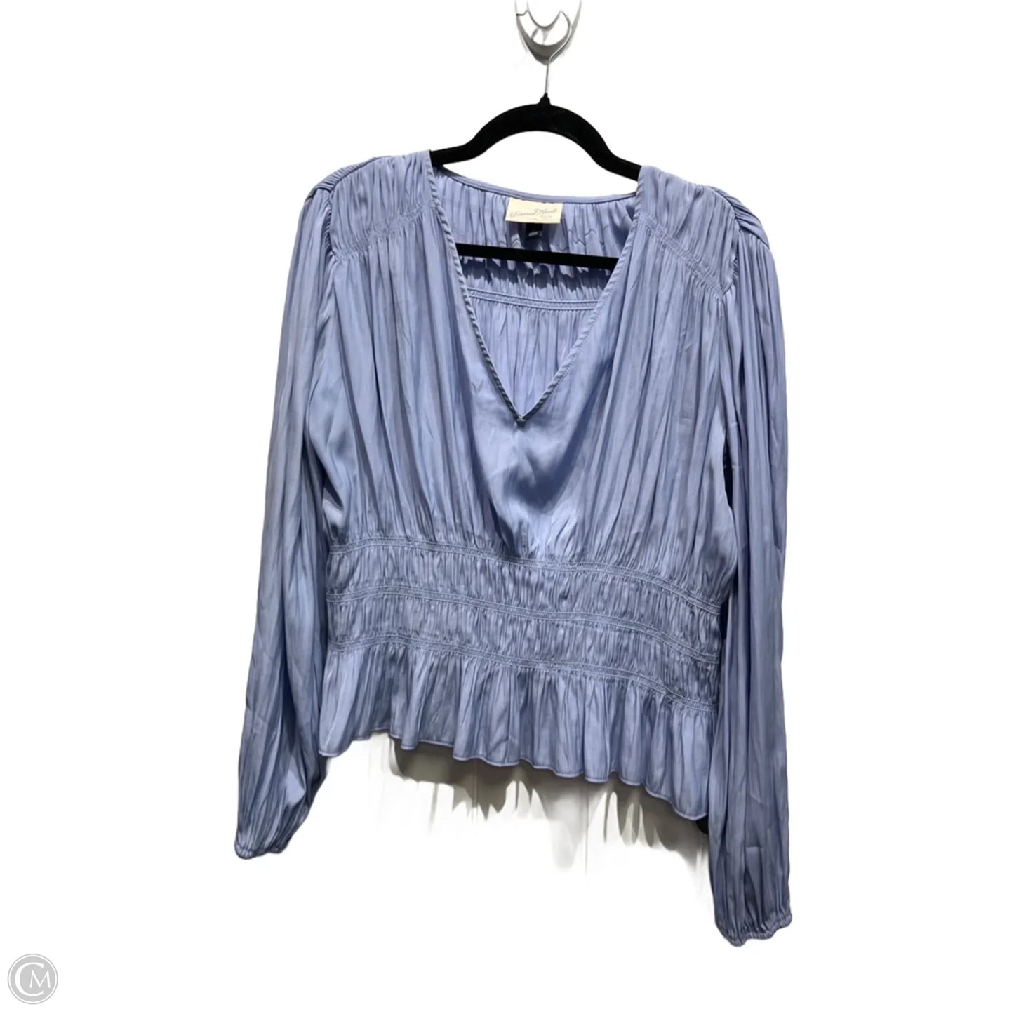 Blouse Long Sleeve By Universal Thread In Blue, Size: L