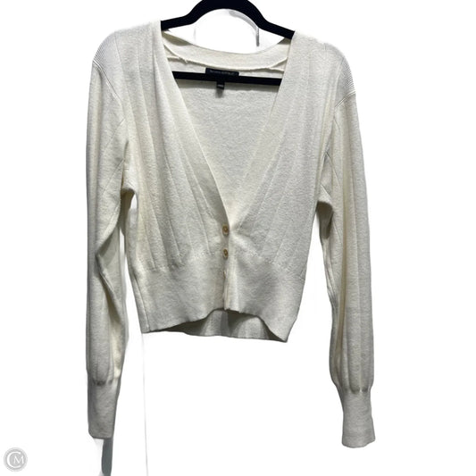 Sweater Cardigan By Banana Republic In White, Size: M