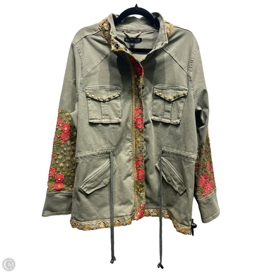 Jacket Utility By Boston Proper In Green & Pink, Size: L