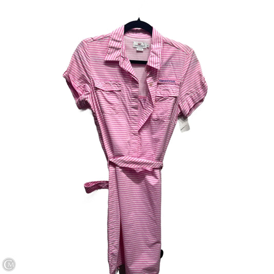 Dress Casual Short By Vineyard Vines In Pink & White, Size: 4