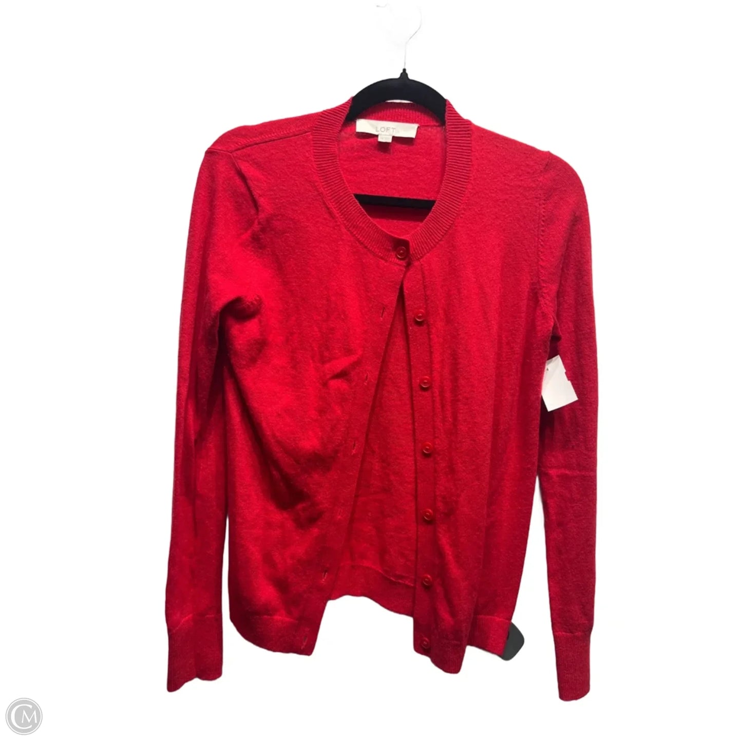 Sweater Cardigan By Loft In Red, Size: Xl